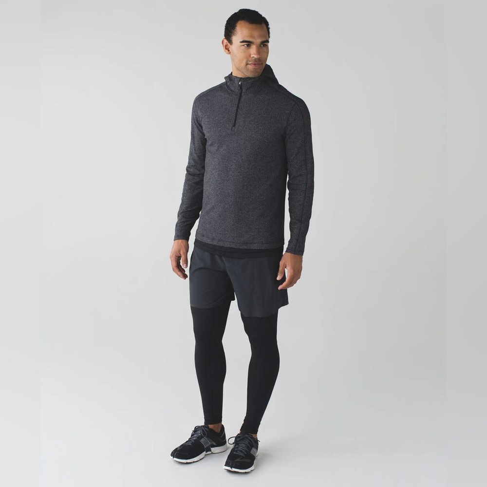 Lululemon Surge Warm Hoodie Heathered Herringbone Black Heathered Black Size L?